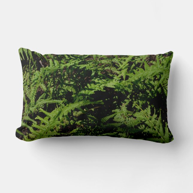 Cojín Lumbar Bosque Ferns vegetación rústica boho (Anverso)