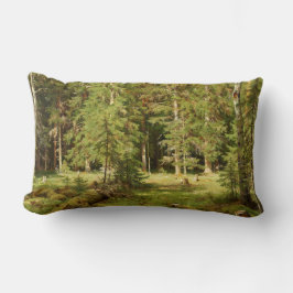 Cojín Lumbar Bosque ruso (paisaje rústico) (Green Woods)