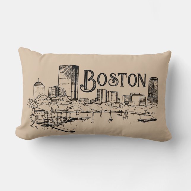 Cojín Lumbar Boston Black and Tan Pillow (Anverso)