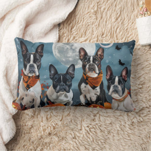 Cojín Lumbar boston terrier Halloween Spooky