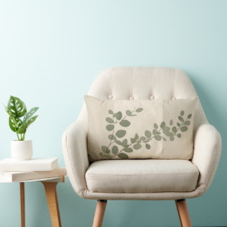 Cojín Lumbar Botanical organic eucalyptus leaf neutral tones