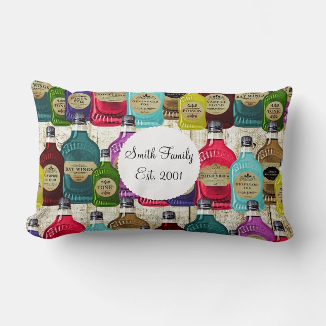 Cojín Lumbar Botella del tónico del boticario de la poción (Anverso)