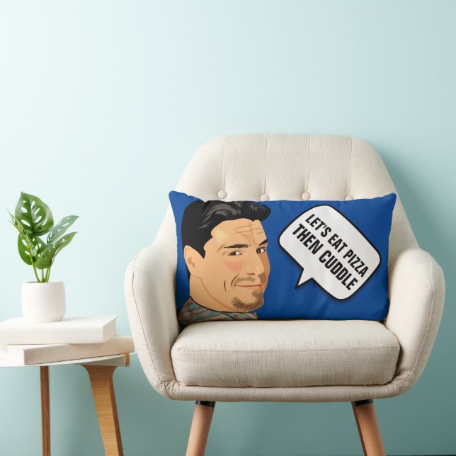 COJÍN LUMBAR BOYFRIEND PILLOWS - COMAMOS PIZZA LUEGO CUDDLE (Silla)