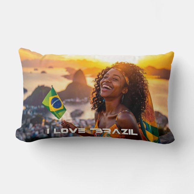 COJÍN LUMBAR BRAZIL - I LOVE BRAZIL (Anverso)
