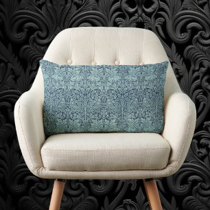 Cojín Lumbar Brer Rabbit por William Morris Blue Textile Patter