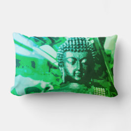 Cojín Lumbar Bright Green Ombre Buddha Meditation Zen