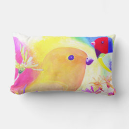 Cojín Lumbar Bright Tie-Dye Birds