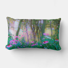 Cojín Lumbar Brillante amanecer con flores rosas en mi jardín
