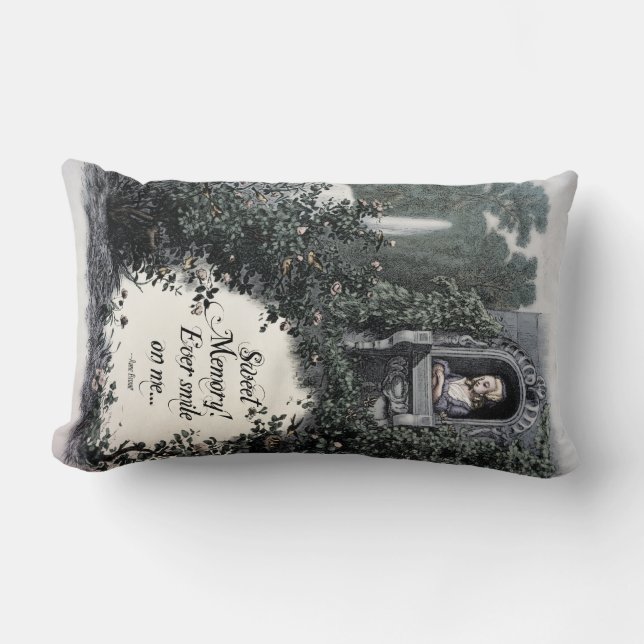 Cojín Lumbar Brontë "Dulce Memoria" Pillow de poesía de arte vi (Anverso)