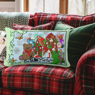 Cojín Lumbar Brunette Christmas Present Fairy