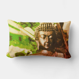 Cojín Lumbar Buda de meditación en bronce dorado Zen