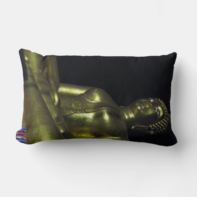 Cojín Lumbar Buda dorado de noche (Anverso)