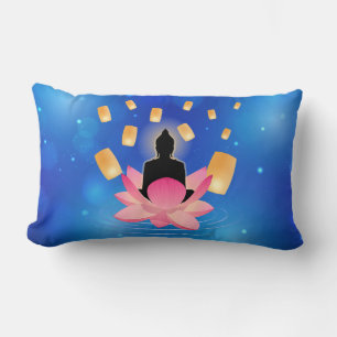 Cojín Lumbar Buda Vesak Day en Lotus Lantern Vaisakha