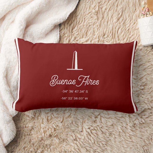 Cojín Lumbar Buenos Aires City location Throw Pillow (Manta)