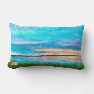 Cojín Lumbar Buenos días, paisaje Art Seashore Beach Sunrise