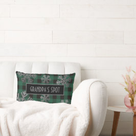 Cojín Lumbar Búfalo verde con copos de nieve espumosos