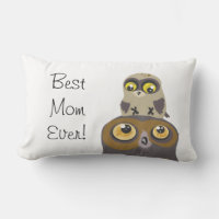 Búho y Bebé~almohada del día de la madre