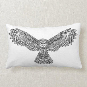 Cojín Lumbar Búho Zendoodle del vuelo