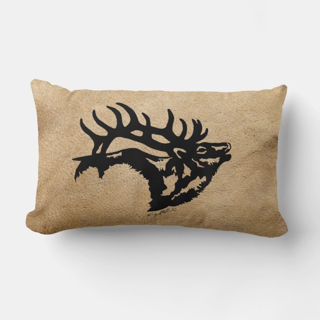 Cojín Lumbar Bull Elk Silhouette (Anverso)