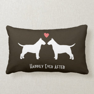 Cojín Lumbar Bull Terriers Perros de Boda con Texto