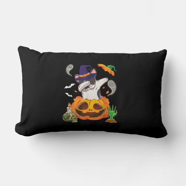 Cojín Lumbar Bulldog Francés Abandonando Halloween (Anverso)