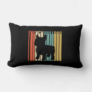 Cojín Lumbar Bulldog francés retro 1970 Perro Silhouette French