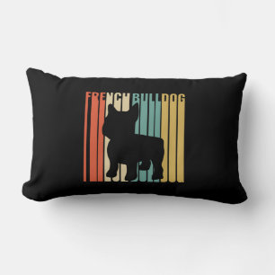 Cojín Lumbar Bulldog francés retro 1970 Perro Silhouette French