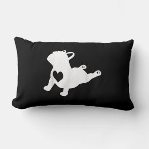 Cojín Lumbar Bulldog francés Yoga Pose Love Heart Gift