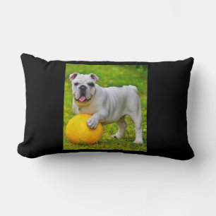 Cojín Lumbar Bulldog inglés lindo Bulldog de baloncesto con reg