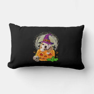 Cojín Lumbar Bulldog inglés lindo calabaza de brujas perro de H