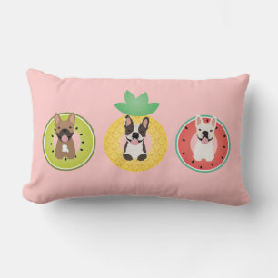 Cojín Lumbar Bulldoges Franceses En La Piscina De Frutas