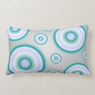 Cojín Lumbar burbujas flotantes verde azuladas, grises y azules