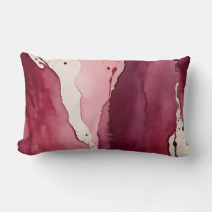 Cojín Lumbar burdeos, rosa palisandro y acuarela de marfil suav
