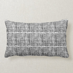 Cojín Lumbar Burlap Rústico trenzado de plata gráfico