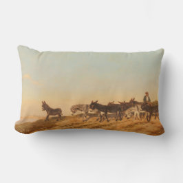 Cojín Lumbar Burros en el sur de Francia (por Eugène Burnand)