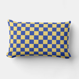 Cojín Lumbar Butter yellow and blue checkered board pattern