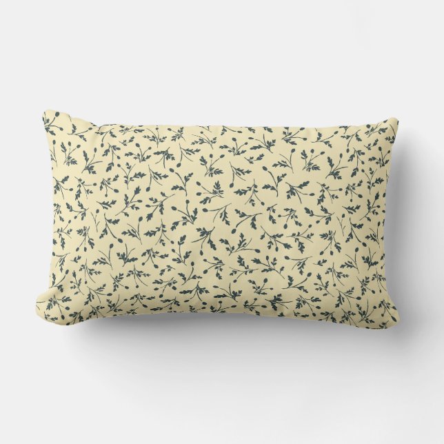 Cojín Lumbar Butter Yellow Modern Farmhouse Daisy Buds Pattern (Anverso)
