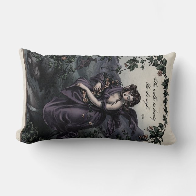 Cojín Lumbar Byron "She Walking in Beauty" Pillow de arte victo (Anverso)