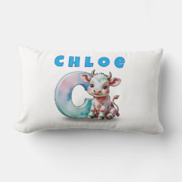 Cojín Lumbar C is for Cow – Personalized Baby Lumbar Pillow 