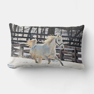 Cojín Lumbar Caballo blanco galopante