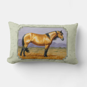 Cojín Lumbar Caballo Buckskin Mustang Stallion Sage Green
