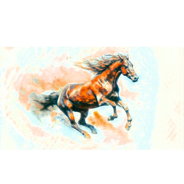 Cojín Lumbar Caballo corriendo acuarela libre (Subido por el creador)