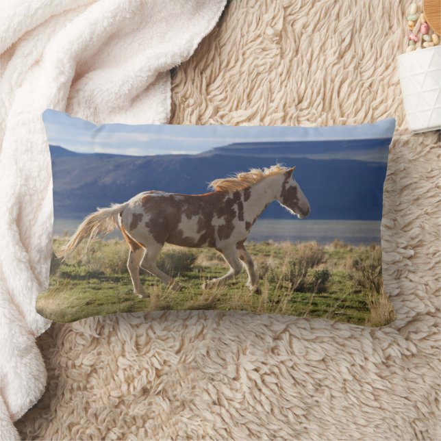 Cojín Lumbar Caballo Corriendo, Montañas Steens, Oregon (Manta)