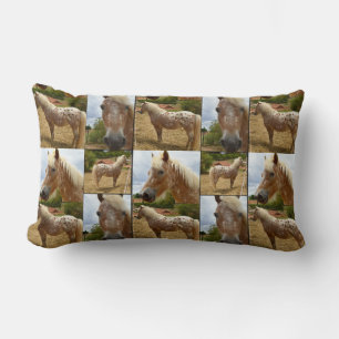 Cojín Lumbar Caballo de Appaloosa, Collage de fotos Lumbar Cush