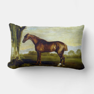 Cojín Lumbar Caballo de castaño en un paisaje (George Stubbs)