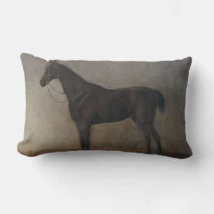 Cojín Lumbar Caballo de gelatina marrón oscuro (arte animal vin