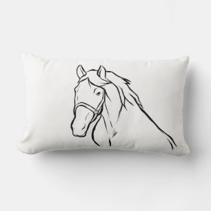 Cojín Lumbar Caballo Ecuestre Poni Vaquero Occidental Negro Bla