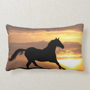 Cojín Lumbar Caballo en puesta del sol