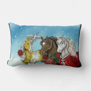 Cojín Lumbar Caballos de vacaciones~almohada