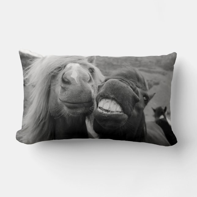 Cojín Lumbar Caballos sonrientes de las imágenes el | de Getty (Anverso)